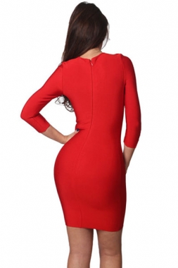 robe rouge à lacets asymétriques
